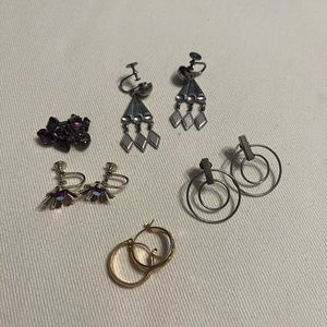 Lot Of Vintage Costume Jewlery Earrings